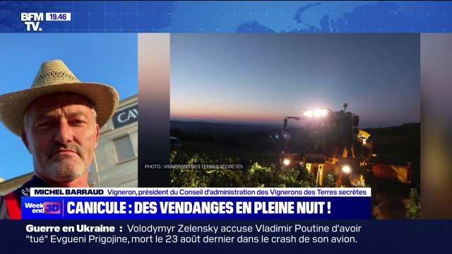 Vendanges de nuit: C'est devenu une habitude maintenant , affirme Michel Barraud, vigneron