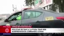 Agentes policiales huyen en patrullero tras ser atrapados recibiendo coima