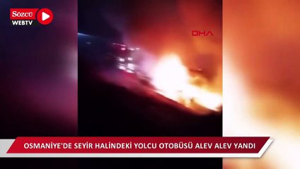 Seyir halindeki şehir içi yolcu otobüsü alev alev yandı