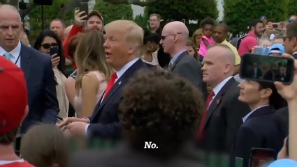 President Signs Kid's Hat And Tosses It Away