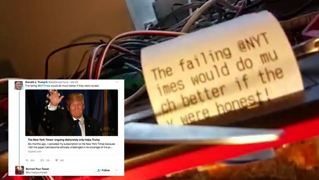 Robot Prints and Then Burns Trumps Tweets