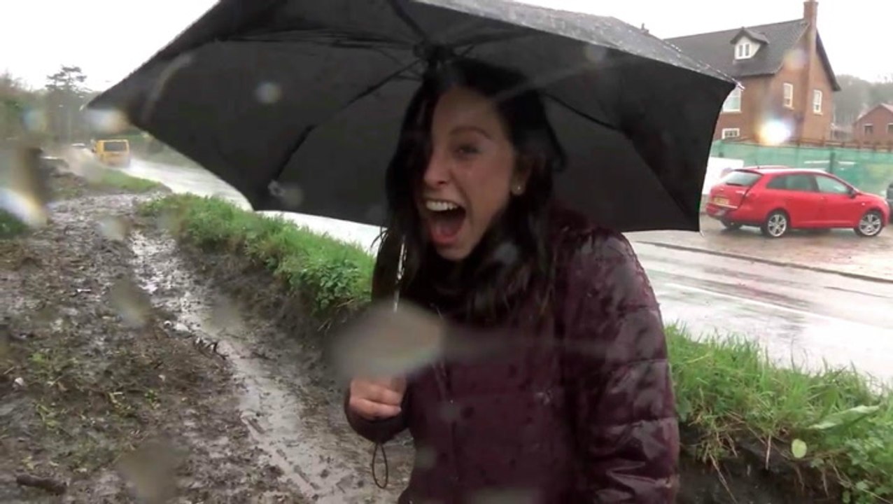 News Reporter Gets Drenched By Dirty Puddle