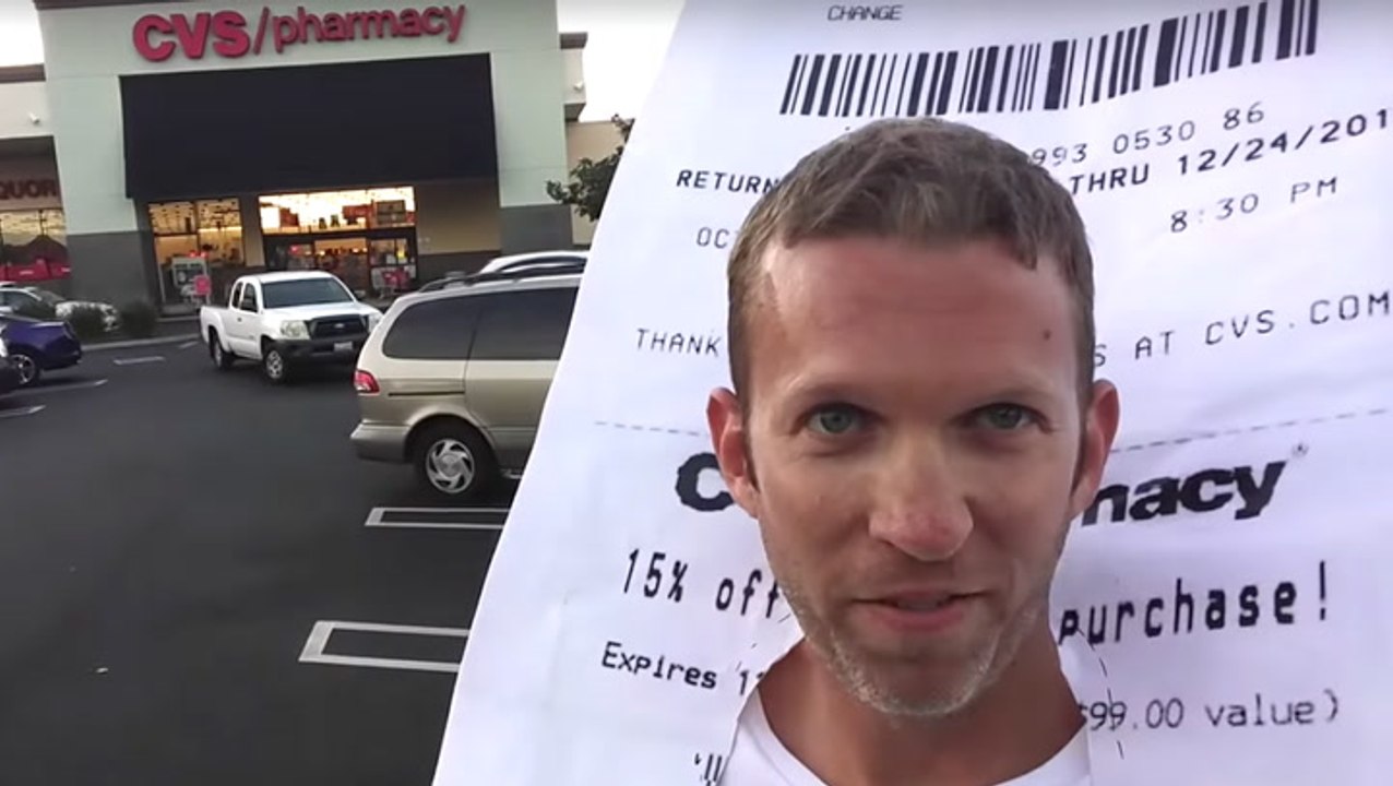 Guy Goes To CVS Dressed As Giant Receipt
