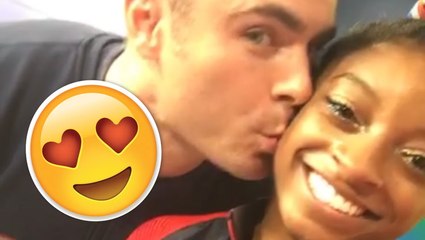 Simone Biles And Zac Efron Finally Meet!