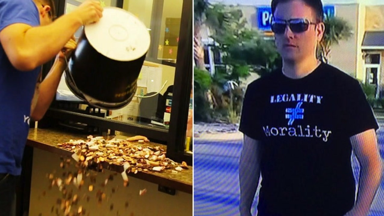 Brett Sanders Pays Ticket with 21,000 Pennies