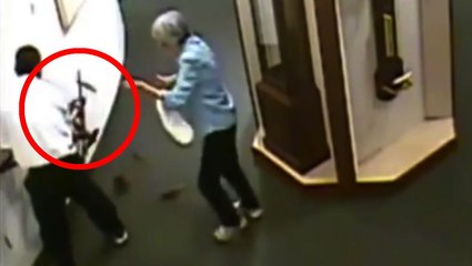 Guy Breaks Museum Clock on Camera