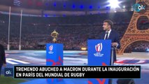 Tremendo abucheo a Macron durante la inauguración en París del Mundial de Rugby