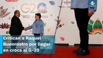 Raquel Buenrostro, Secretaria de Economía, llega a G-20 usando crocs y la tunden en redes