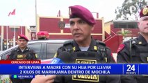 SJL: detienen a mujer que transportaba 2kg de droga en presencia de su hija