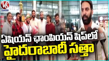 Asian Bodybuilding Championship  Winner Rahul Arrives At Shamshabad Airport  _ V6