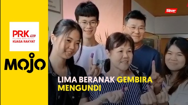 PRK: Hujan renyai iringi keterujaan lima beranak buang undi