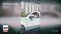 Así agredió un taxista de Cancún a unos turistas afuera de un hotel