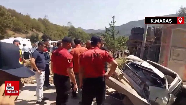 Kahramanmaraş'ta feci kaza: Freni patlayan kamyon kalabalığa daldı