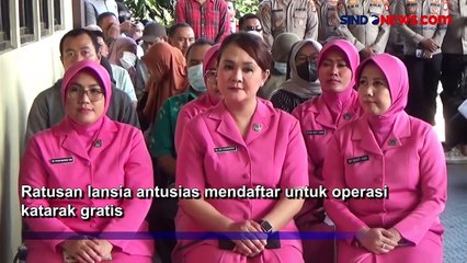 Antusias! Ratusan Lansia Daftar Operasi Katarak Gratis di Polres Metro Jaktim