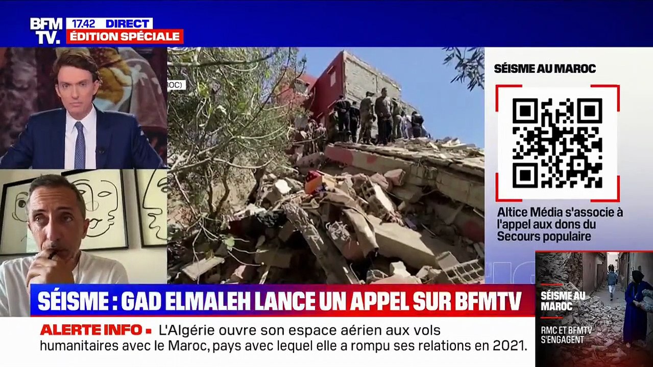 Séisme au Maroc : L'humoriste et comédien Gad Elmaleh, né à Casablanca, annonce réfléchir avec d'autres artistes à une émission pour recueillir des fonds pour aider les victimes