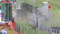 British Truck Racing Championship 2023 Thruxton Race 4 Yates Huge Crash Flips Over Fence