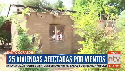 25 viviendas fueronn afectadas por vientos