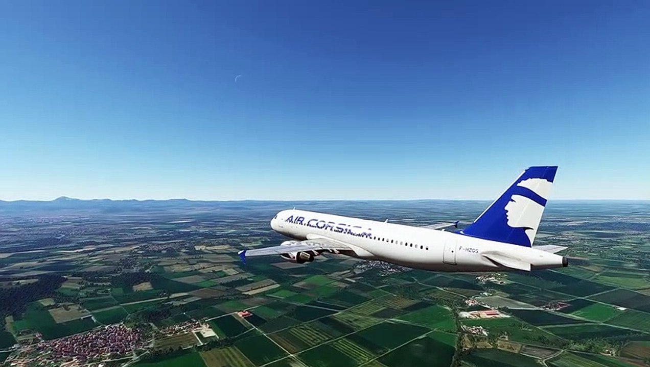 MSFS A320 FÉNIX AIR CORSICA atterro LFLC appr PIMA9A ILS RWY 26