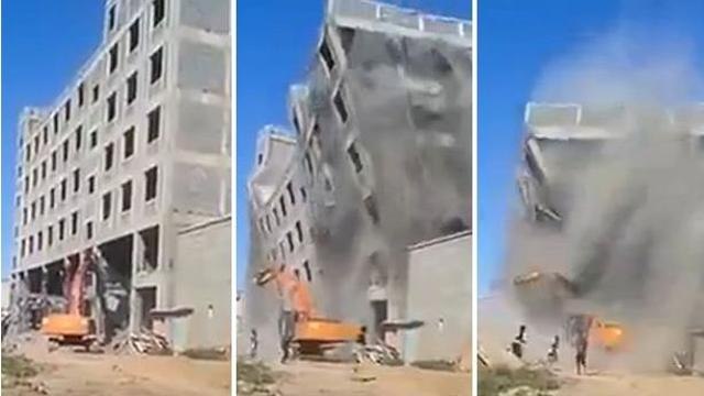 Cina, palazzo in demolizione travolge gli operai