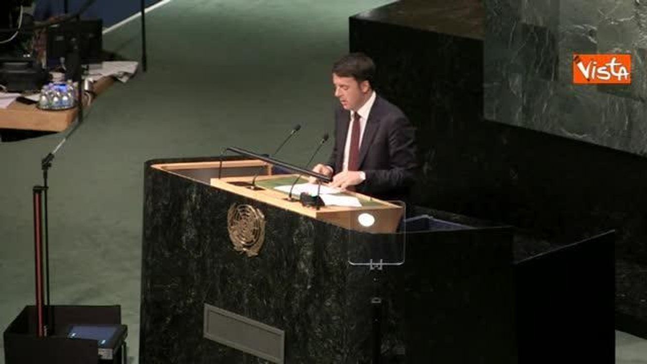 Renzi all' Onu: «Italia pronta ad avere ruolo guida in stabilizzazione della Libia»