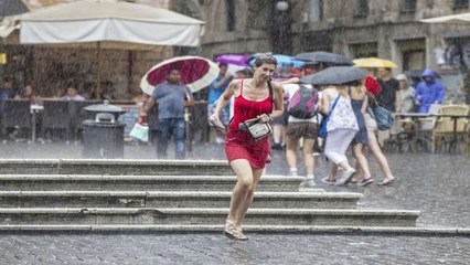 10 agosto, acquazzone in città