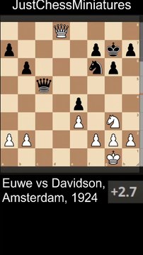 Max Euwe wins a pawn and has a winning endgame