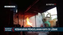 Kebakaran Melanda Pabrik Pengolahan Kayu di Lebak, Petugas Damkar Berjibaku Padamkan Api