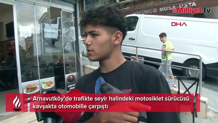 Video herunterladen: Arnavutköy'de motosiklet sürücüsü otomobille çarpıştı