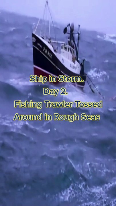 Thrilling Adventure: Fishing Trawler Battles Treacherous Waves in Rough Seas