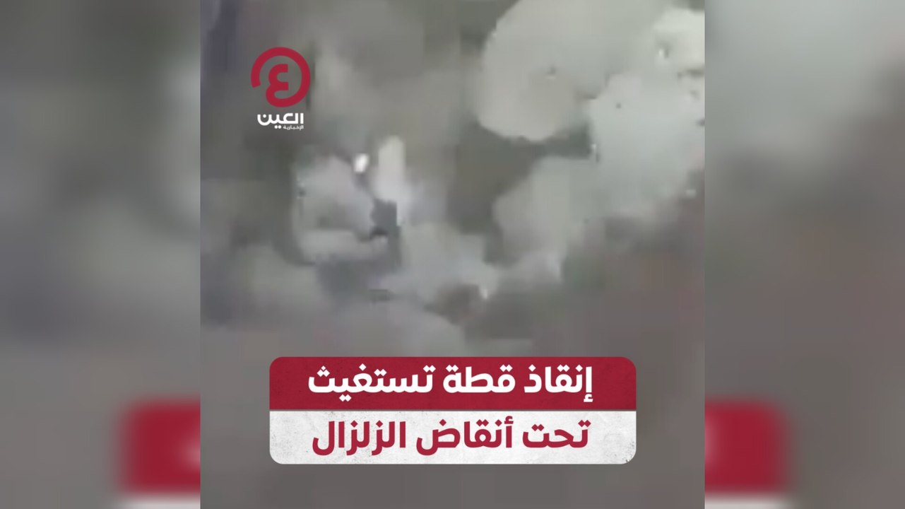 إنقاذ قطة تستغيث تحت أنقاض الزلزال