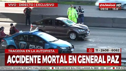 Tragedia en General Paz: cruzó corriendo y murió atropellada