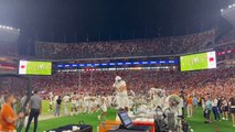 Texas Players Celebrates after 34-24 Victory at Alabama