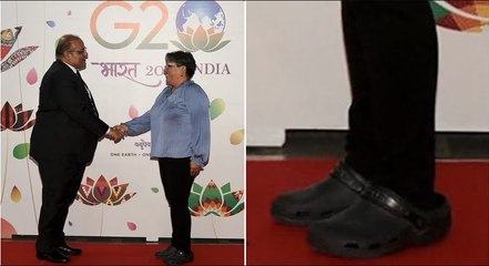 ¿En Crocs? Así asistió Raquel Buenrostro al G20; le llueven críticas
