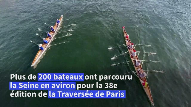 Plus de 1.000 rameurs sur la Seine pour la Traversée de Paris
