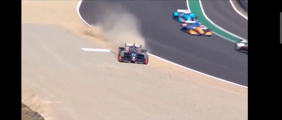 Indycar Series 2023 Laguna Seca Race Ferrucci Epic Save Push By McLaughlin