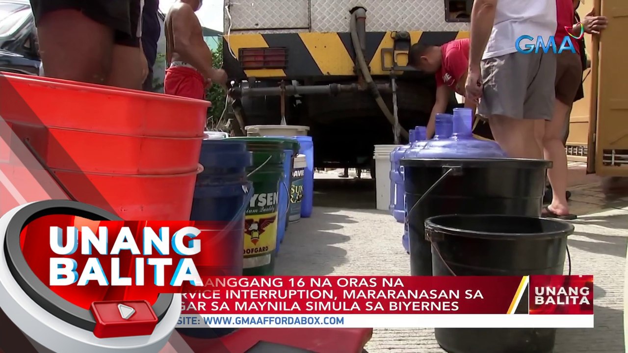 Maynilad: Hanggang 16 na oras na water service interuption, mararanasan sa ilang lugar sa Maynila simula biyernes | UB