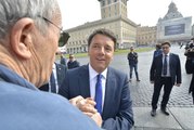 Celebrazioni 25 Aprile, Matteo Renzi arriva a piazza Venezia