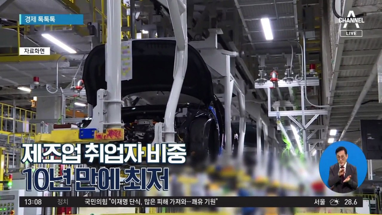 [경제 톡톡톡]제조업 취업자 비중, 10년 만에 최저