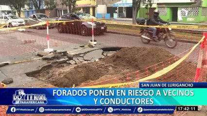 Forados en pistas ponen en riesgo a conductores y vecinos en SJL