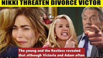 CBS Y&R Spoilers Nikki threatens divorce if Victor fires Victoria - respect for