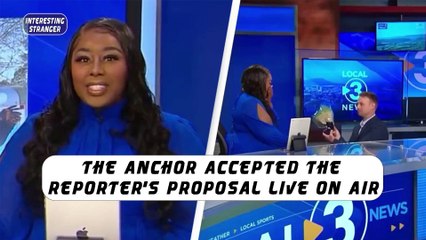 The anchor accepted the reporter's proposal live on air @InterestingStranger