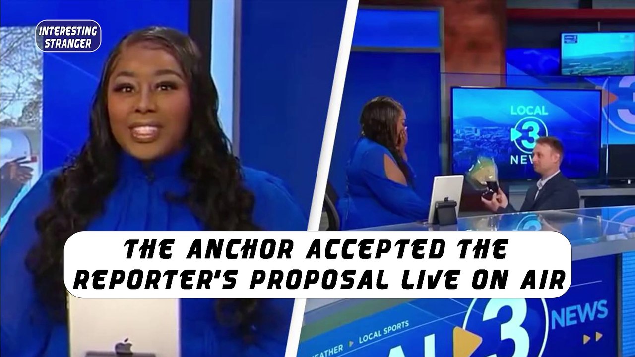 The anchor accepted the reporter's proposal live on air @InterestingStranger
