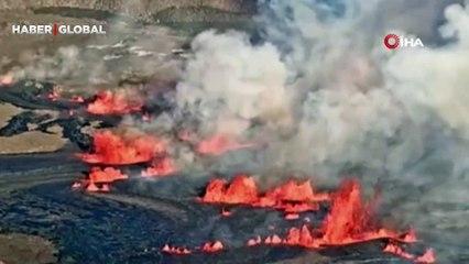 Hawaii’de Kilauea Yanardağı'nın faaliyete geçtiği anlar kamerada! Lav ve kül püskürttü