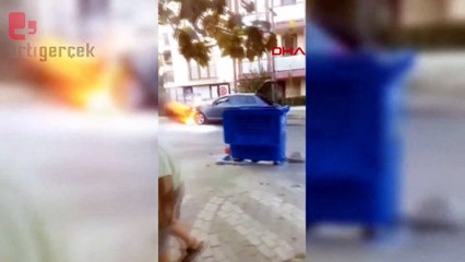 Park halindeki araçta yangın