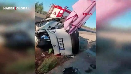 Takla atıp otobüs durağına çarpan otomobilde feci ölüm!