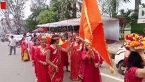 देवास: पटवारी संघ चुनरी यात्रा निकालकर पहुंचा माता टेकरी,सरकार को दी चेतावनी