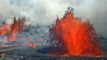 Watch video footage of lava spewing out of Kilauea volcano in Hawaii