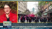 Carabineros reprimieron manifestación en las calles de Santiago de Chile