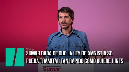 Sumar duda de que la ley de amnistía se pueda tramitar tan rápido como quiere Junts
