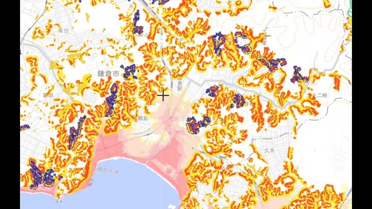 横浜 鎌倉 大船 三浦土砂災害ハザードマップ  don't live here